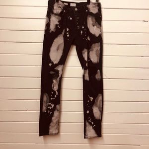 Preowned TOPMAN 32 S black and Spattered Denim